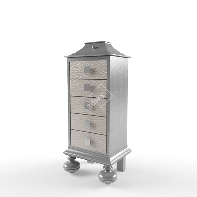 Italian Classic Secretary Desk 3D model image 1