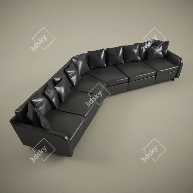 Luxury Leather Corner Sofa 3D model image 1