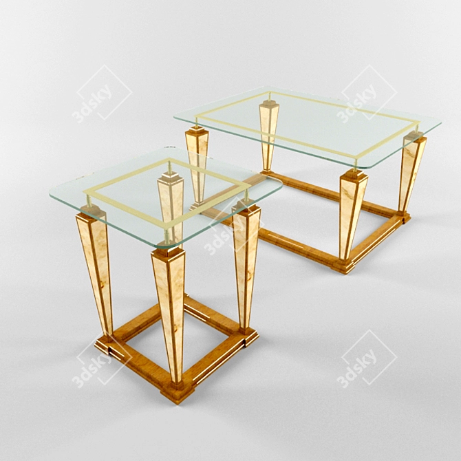 Elevated Elegance: Coffee + Side Table 3D model image 1