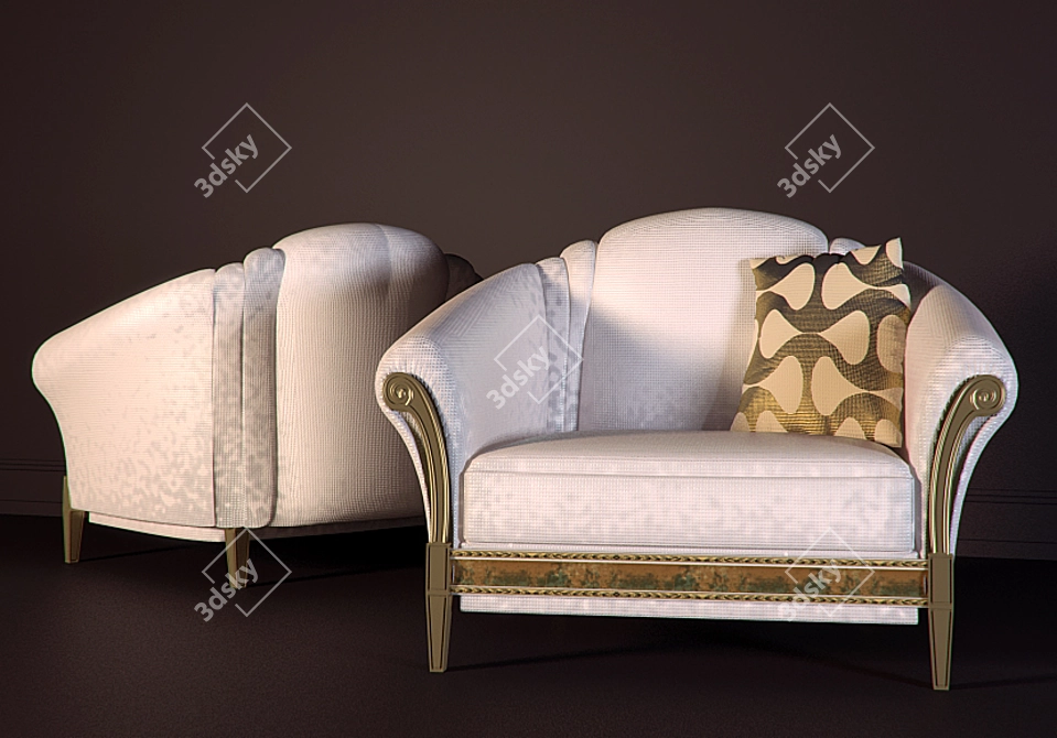 Elegant Rafaello Armchair 3D model image 1