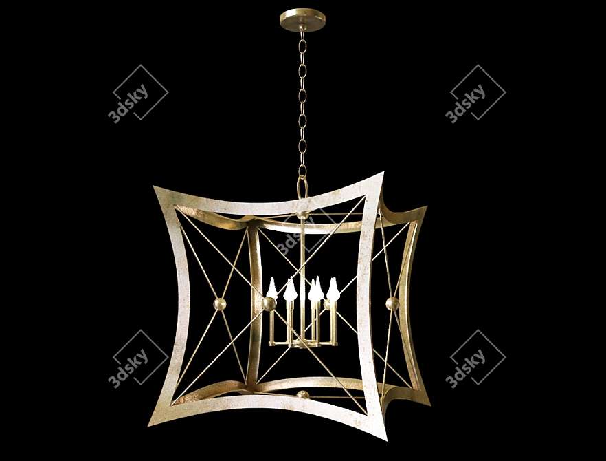 Bronze Charm Chandelier 3D model image 1