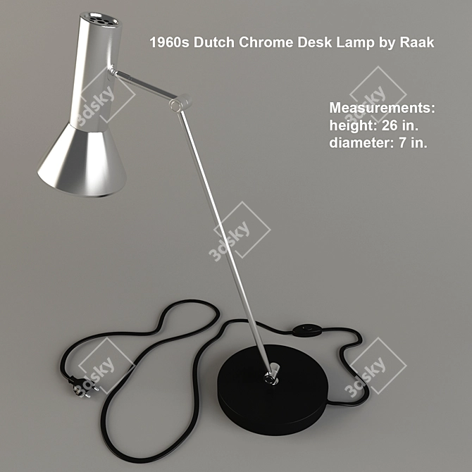 Sleek Dutch Chrome Desk Lamp 3D model image 1