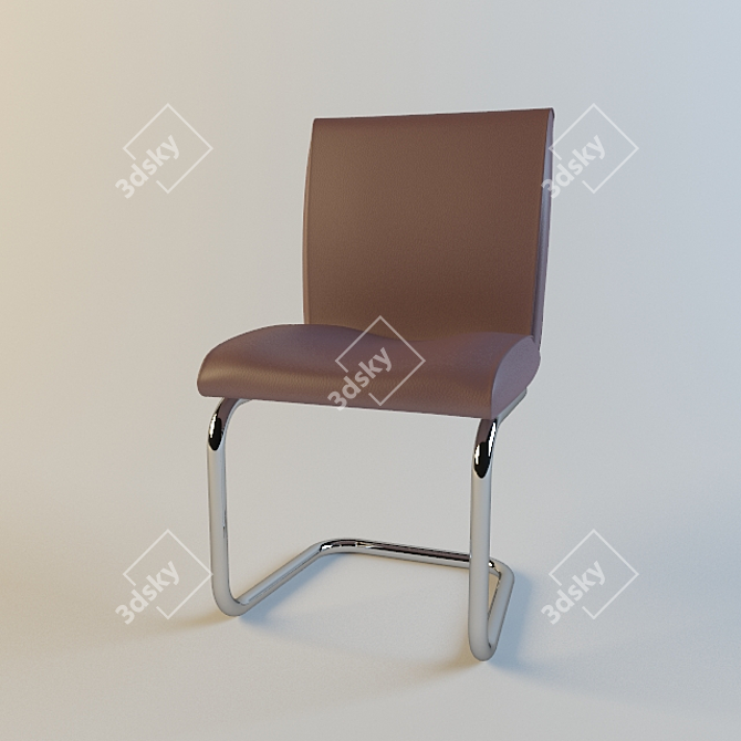 Elegant Brown Office Chair 3D model image 1