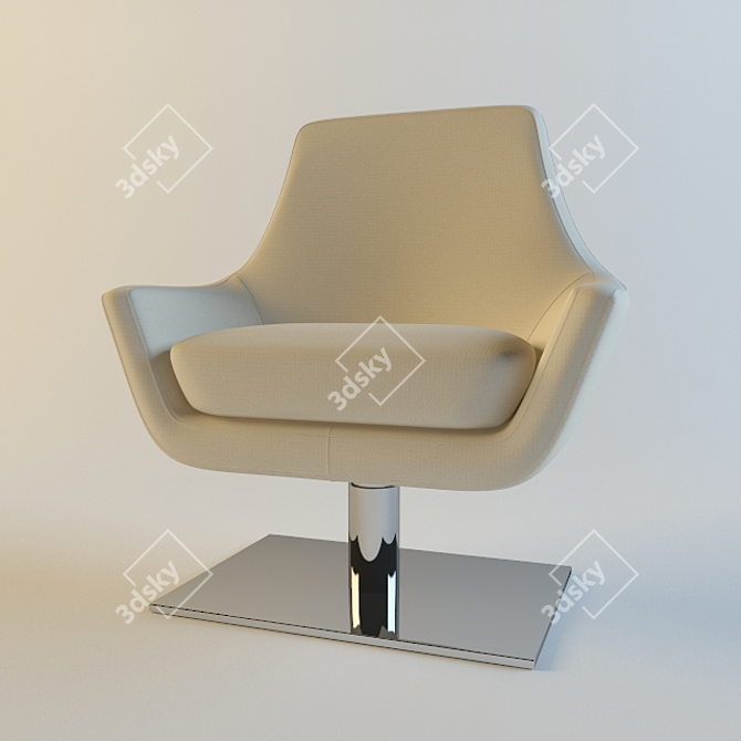 Lana Beige Lounge Chair 3D model image 1