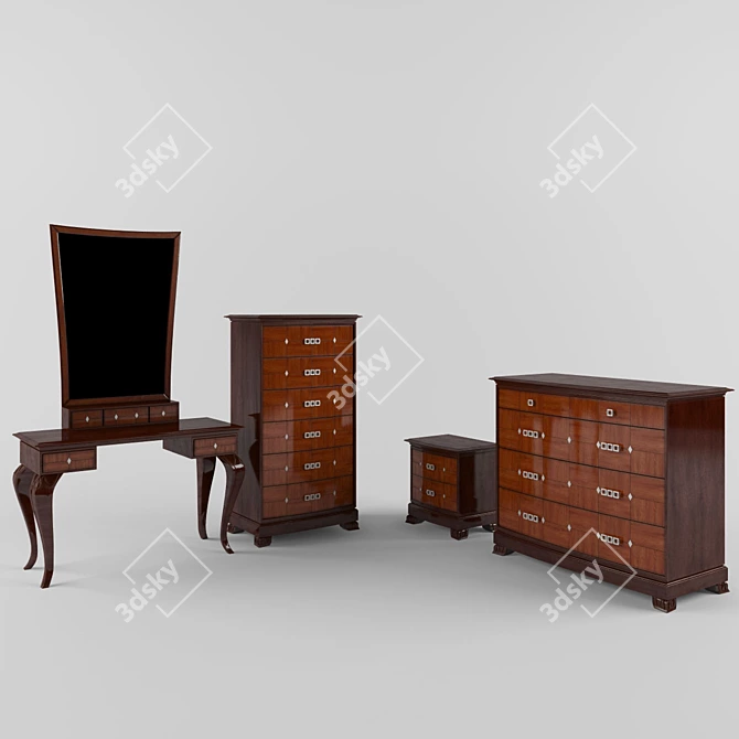 Stylish Bedroom Furniture 3D model image 1