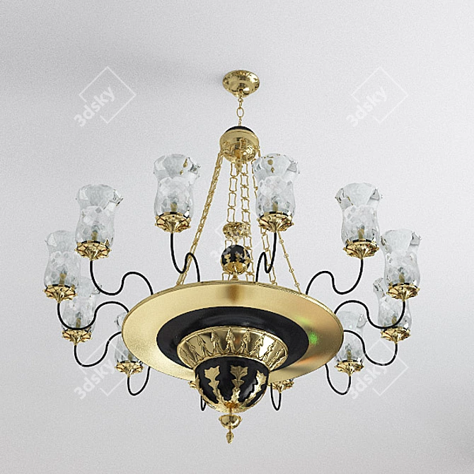 Elegant Crystal Chandelier 3D model image 1