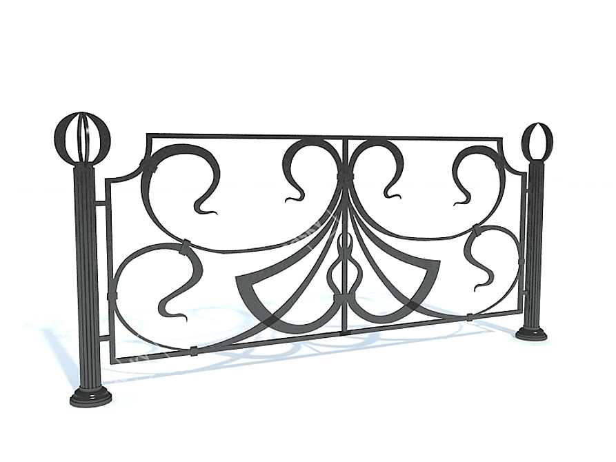 Elegant Kovka Forged Fence 3D model image 1