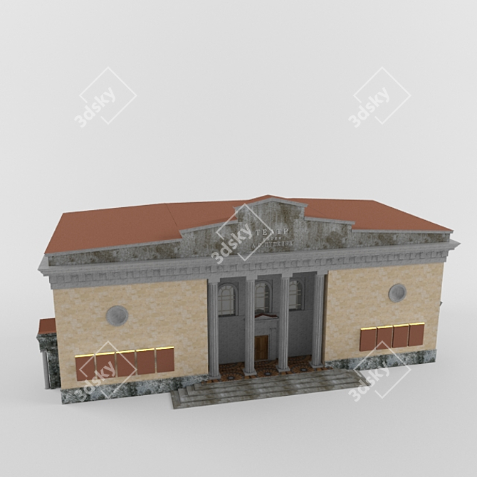 Pushkin Theater Replica, Exquisite Details 3D model image 1