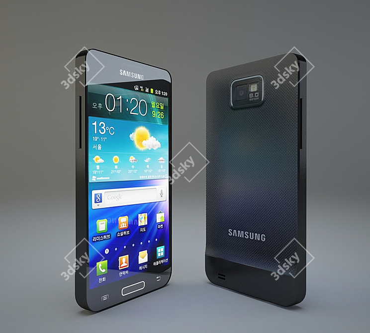 Sleek Samsung Galaxy S2: Low Poly 3D model image 1