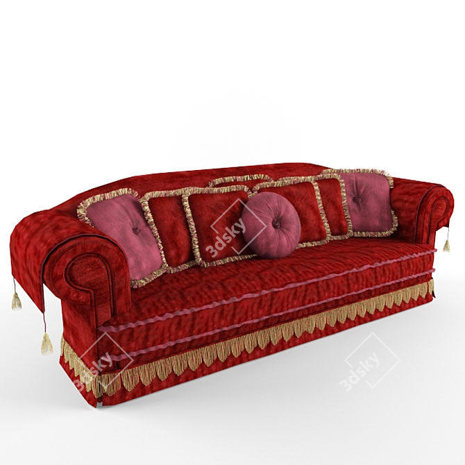 Elegant Classic Sofa 3D model image 1