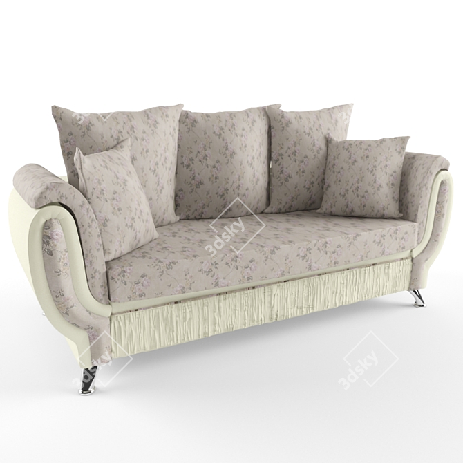 Mishel Three-Seater Sofa: Authentic Design & Accurate Dimensions 3D model image 1