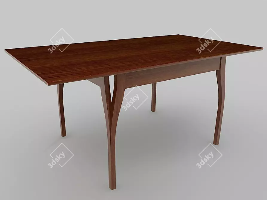 Modern Italian Cherry Wood Dining Table 3D model image 1