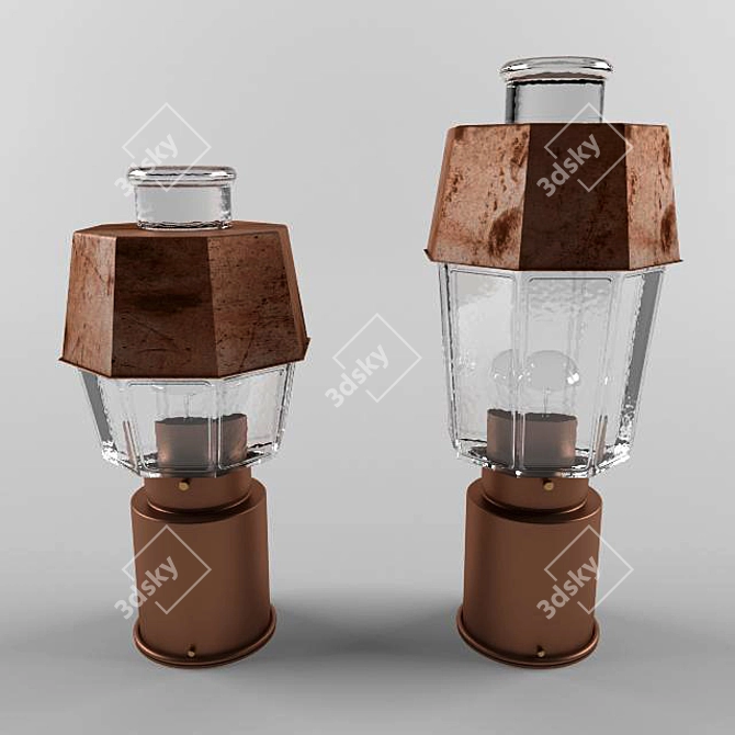 Copper Post Light: BOOM Illuminate 3D model image 1