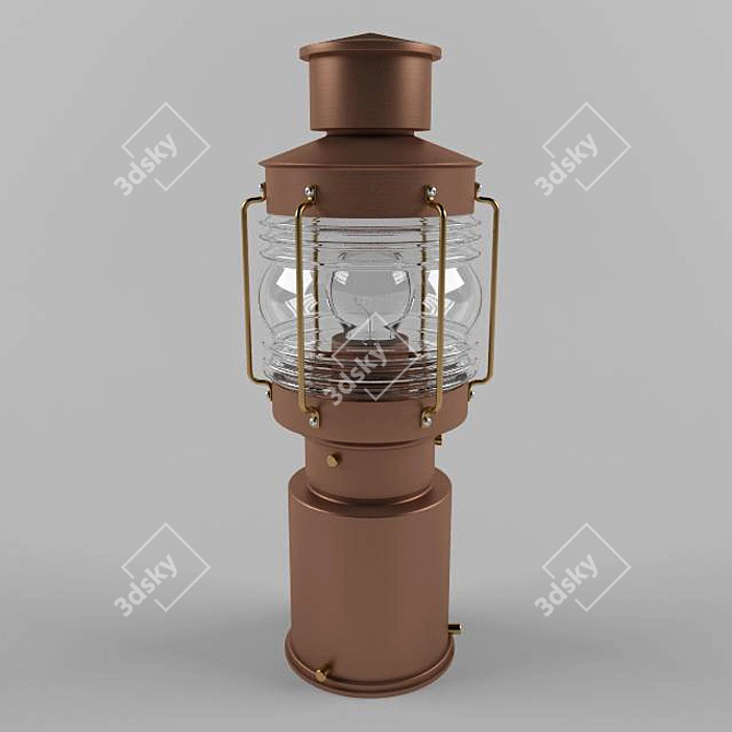 Copper Outdoor Pillar Luminaire 3D model image 1