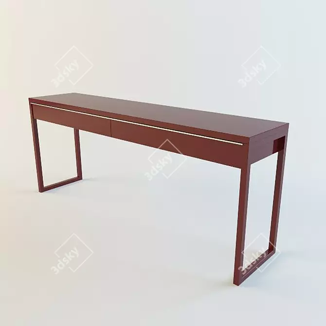 Dual Workstation Desk: Glossy Red 3D model image 1