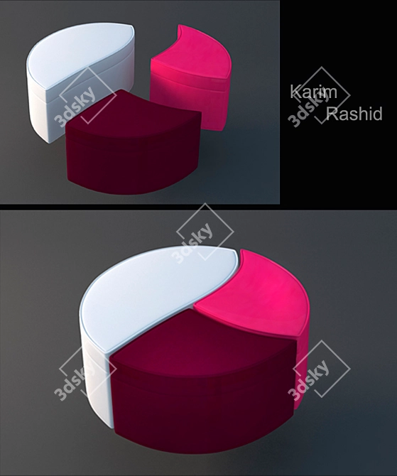 Title: Karim Rashid Designer Pouf 3D model image 1