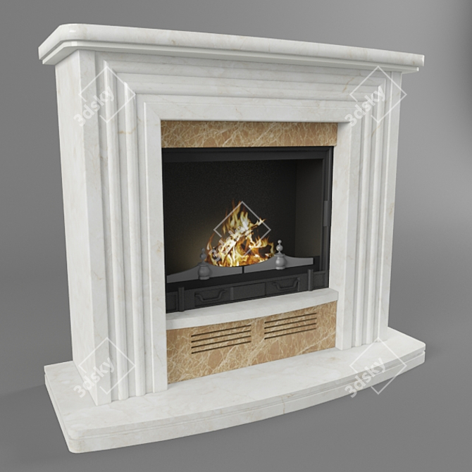 Timeless Charm: Classic Fireplace 3D model image 1