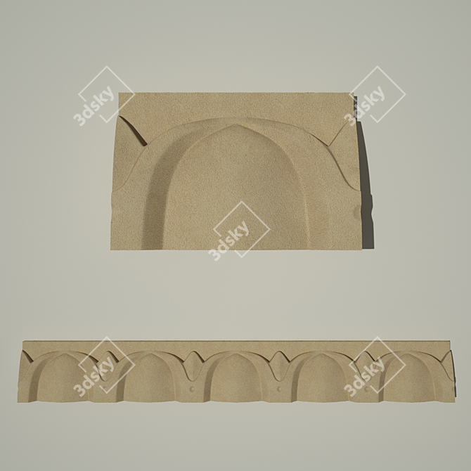 Elegant Polyresin Molding Trim 3D model image 1