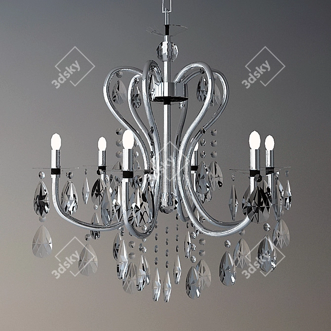 Elegant Crystal Chandelier 3D model image 1