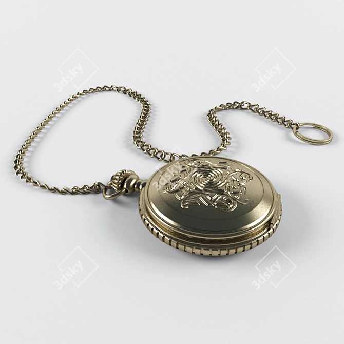 Pocket Watch: Displace Design 3D model image 1