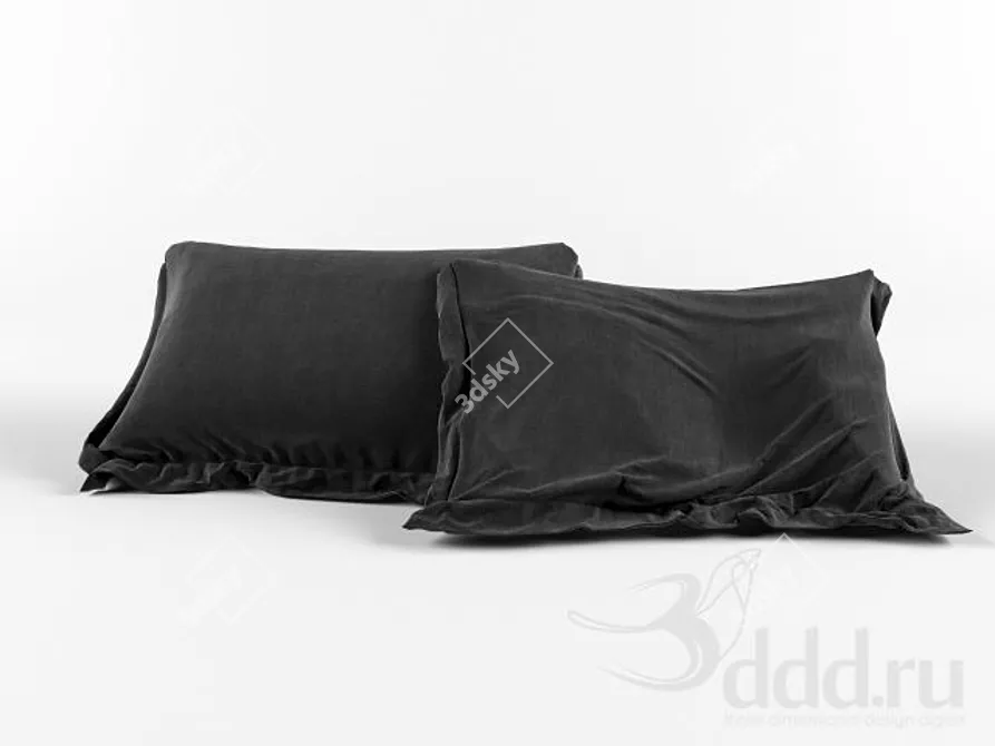 Luxury Pillows: Detailed Models & Texture 3D model image 1