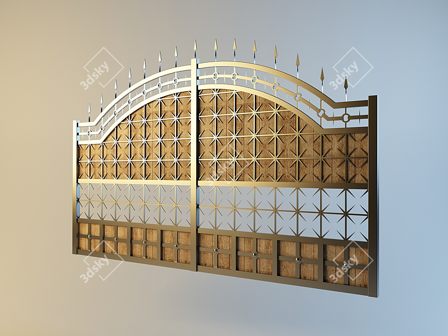Sturdy Steel Gate for Enhanced Security 3D model image 1