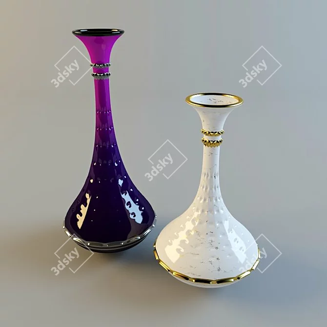 Elegant Ceramic Vase 3D model image 1