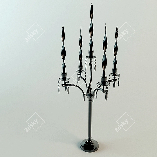 Elegant Mystery Candle Holder 3D model image 1