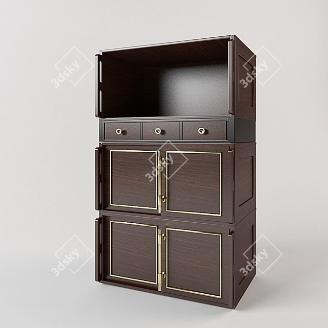 Elegant Vray Wardrobe 3D model image 1