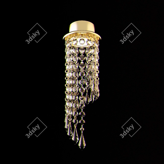 Exclusive Crystal Gold Metal Pendant 3D model image 1