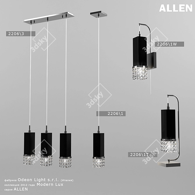 Odeon Light Allen: Modern Italian Lighting 3D model image 1