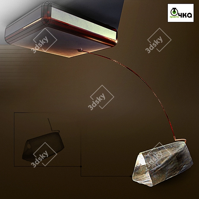 Valkon: Exclusive Ceiling Lamp in Artificial Stone & Bronze 3D model image 1