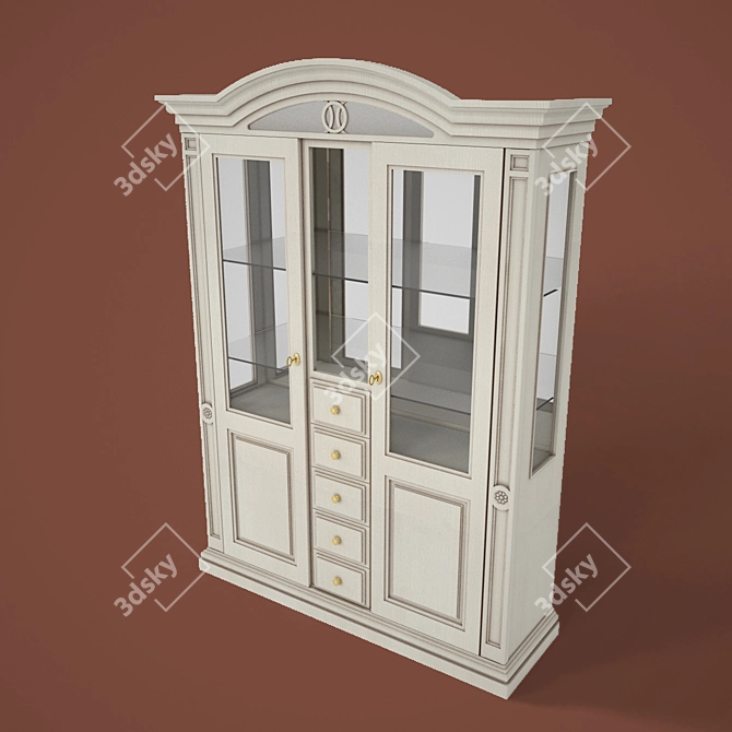 Elegant Ivory Display Cabinet: Nabucco 3D model image 1
