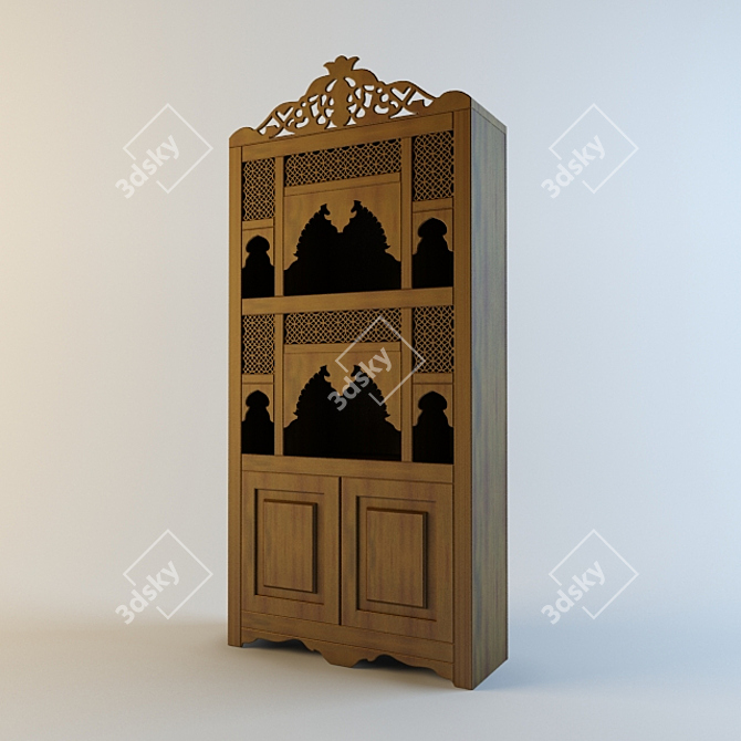 Eastern Style Buffet Cabinet 3D model image 1