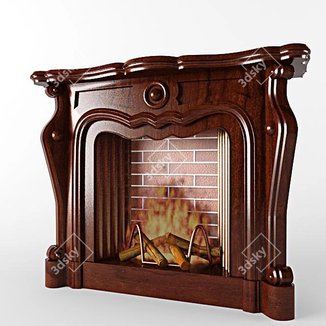 Elegant Fire-Place: Warmth, Style 3D model image 1