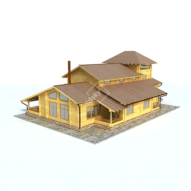 Sunny Cottage: Your Perfect Dream 3D model image 1