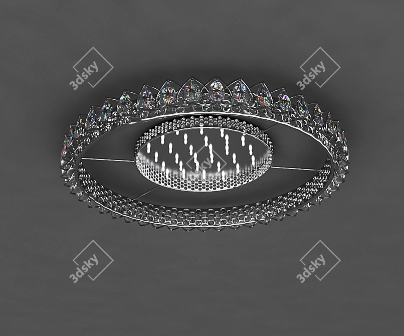 Elegant Round Chandelier 3D model image 1