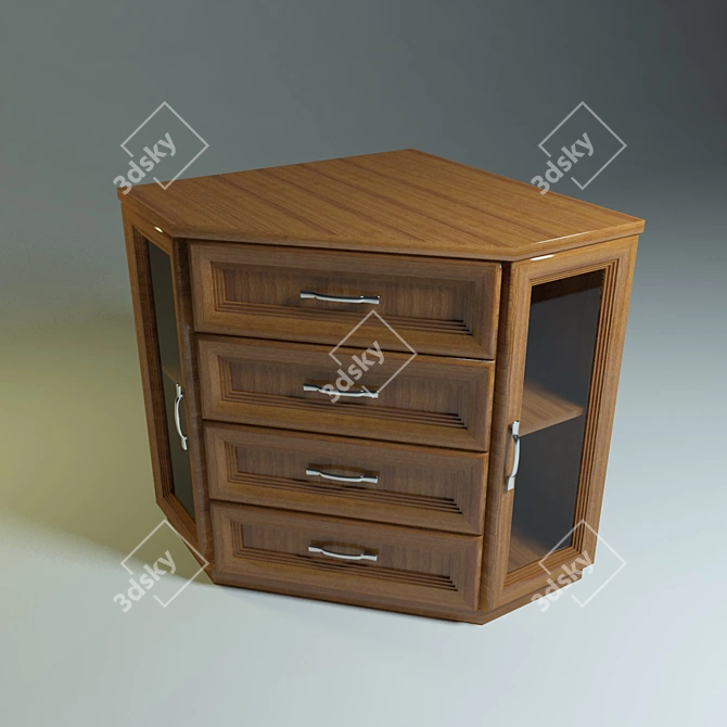 Space-Saving Corner Chest 3D model image 1