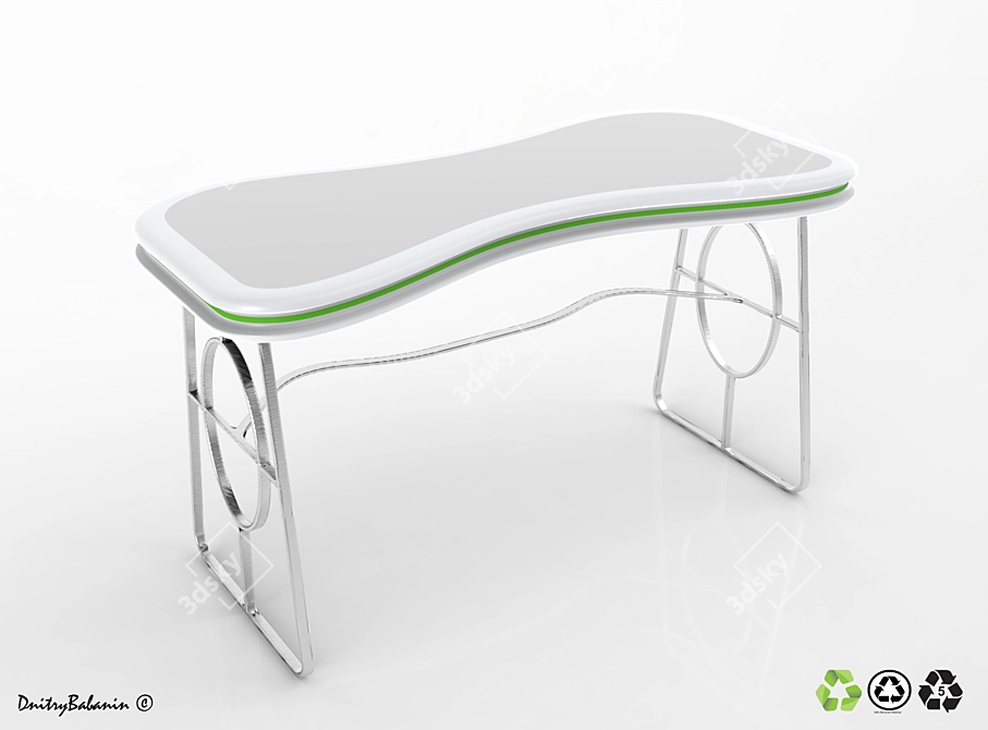 Minimalist Plastic Table - Memphis 3D model image 1