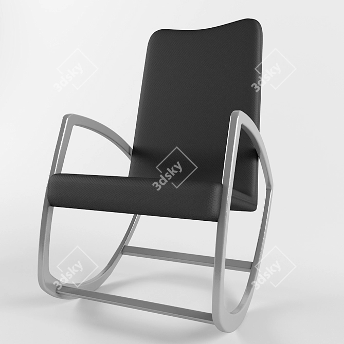 Elegant Rocking Armchair 3D model image 1