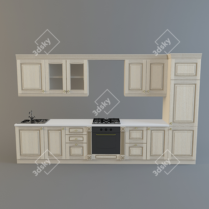 Authentic Positano Kitchen 3D model image 1