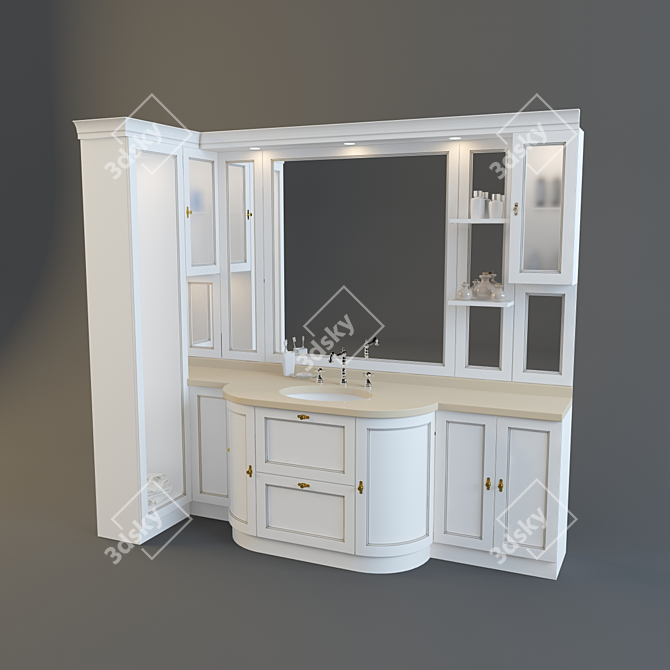 Bergamo Bathroom Furniture - Quality from Faktorteh 3D model image 1