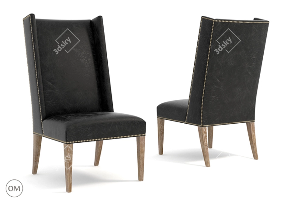 Bertrix Leather Chair - Elegant and Luxurious 3D model image 1