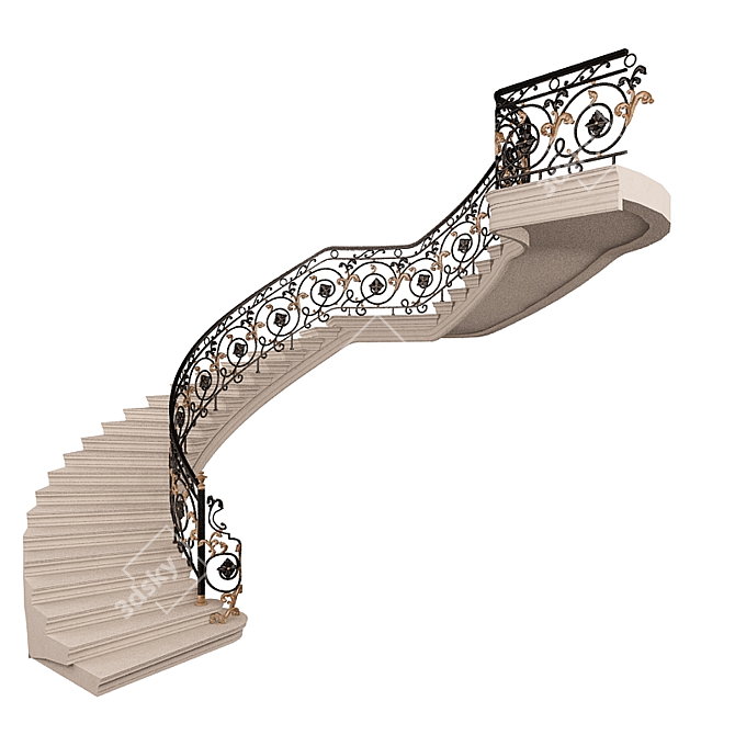Classic Style Ladder 3D model image 1