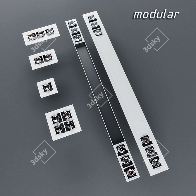 Versatile Modular Ceiling Lights 3D model image 1