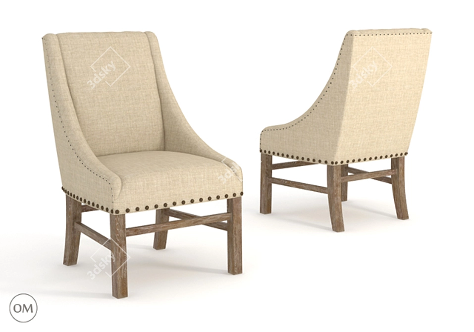 Elegant Trestle Chair: 8826-0002 3D model image 1