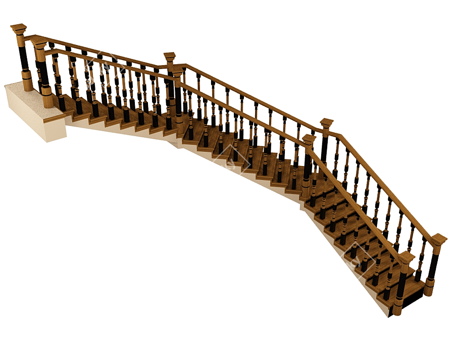 Classic Style Ladder 3D model image 1