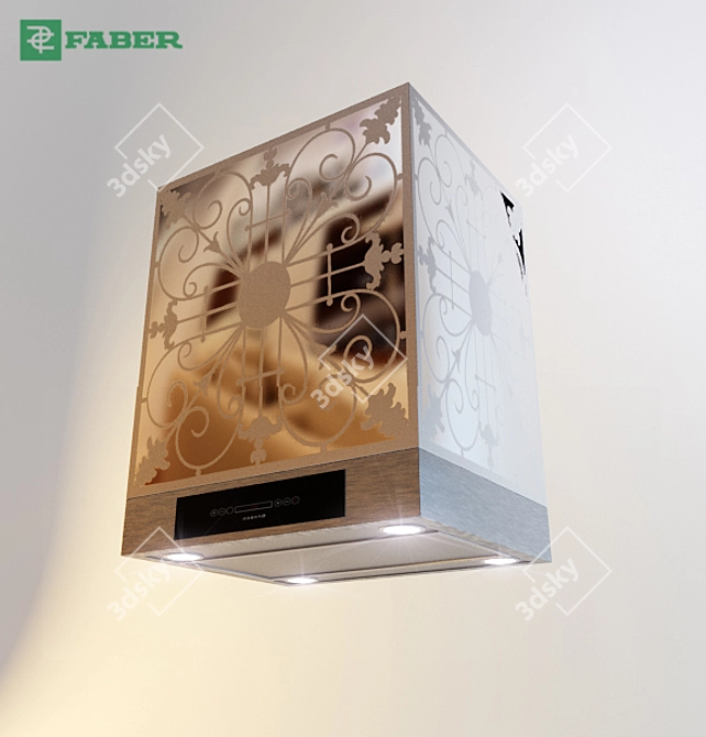 Faber Isola Pro X A60: Stylish Island Range Hood 3D model image 1