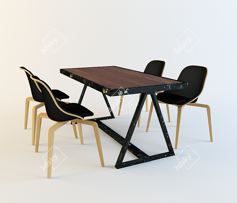 Ergo Desk Set 3D model image 1