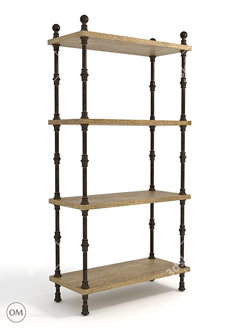 Elegant Luzern Bookshelf: 8810-1012 3D model image 1